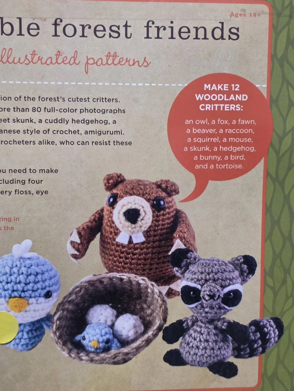 WOODLAND CROCHET Kit Craft Set New Green Multicolor DIY Gift Cottagecore